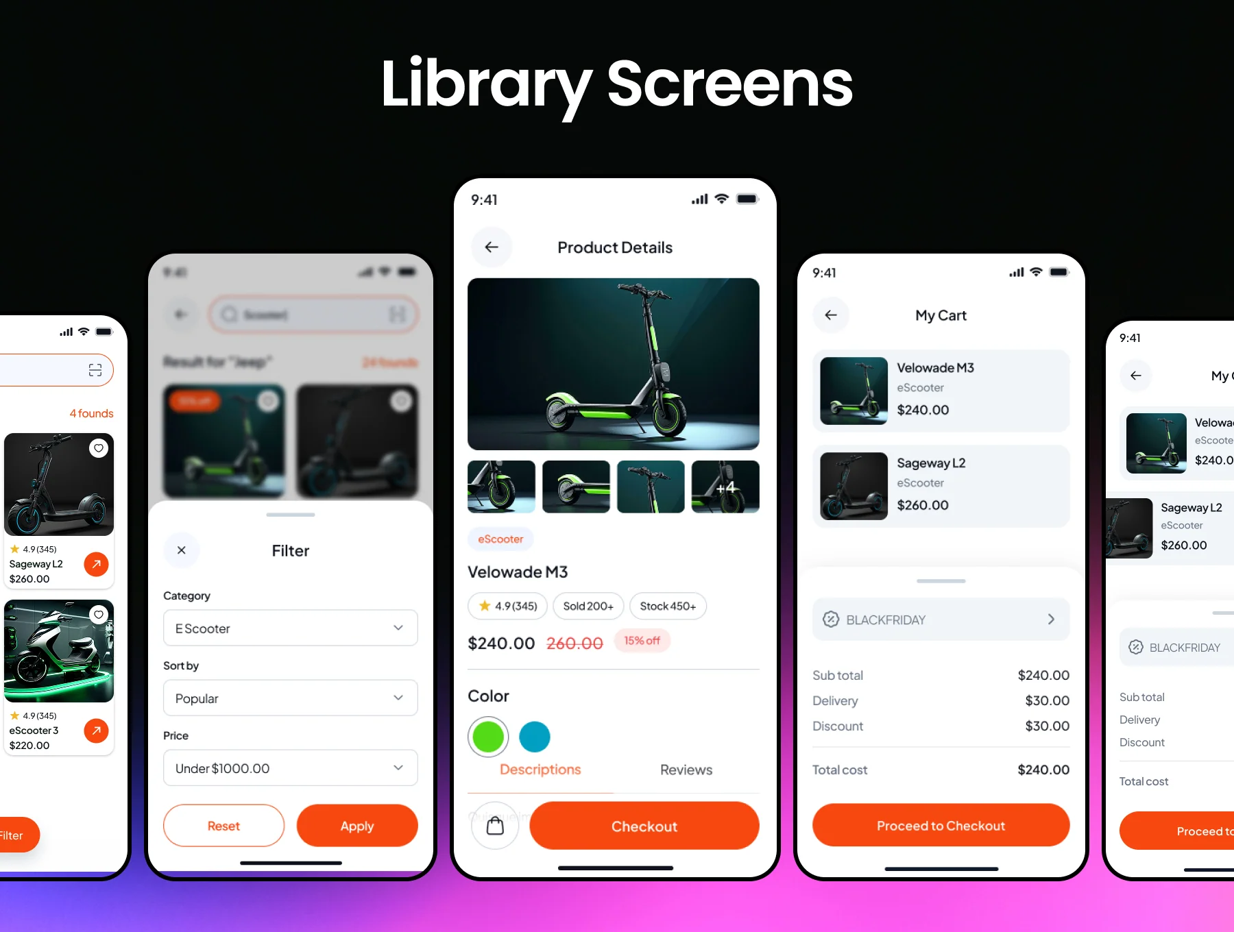 GlideUp – E-Scooter E-Commerce App UI Kit 6