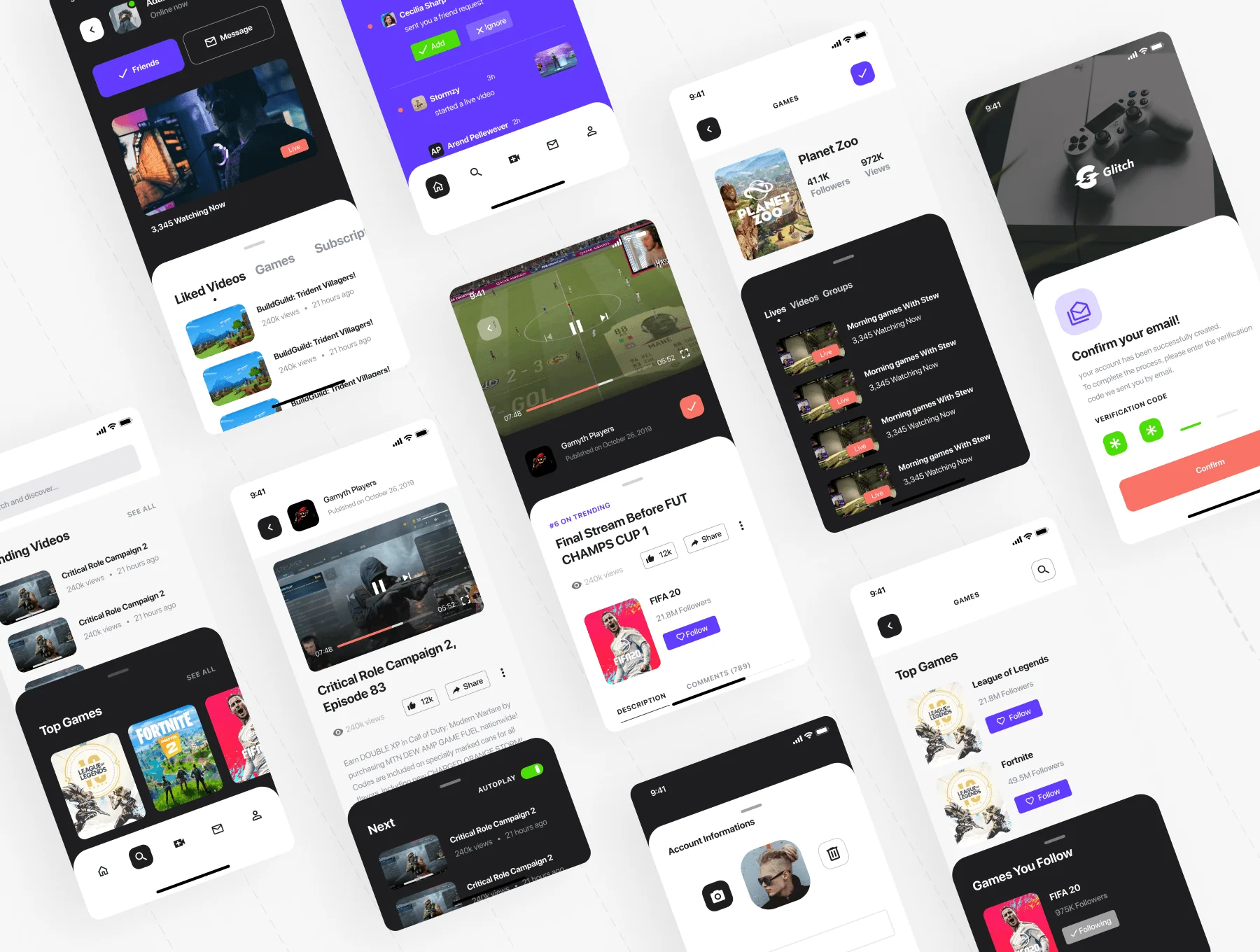 Glitch Gaming Platform UI Kit 2