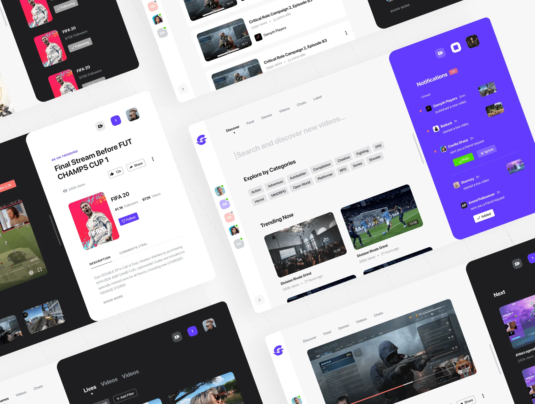 Glitch Gaming Platform UI Kit 3