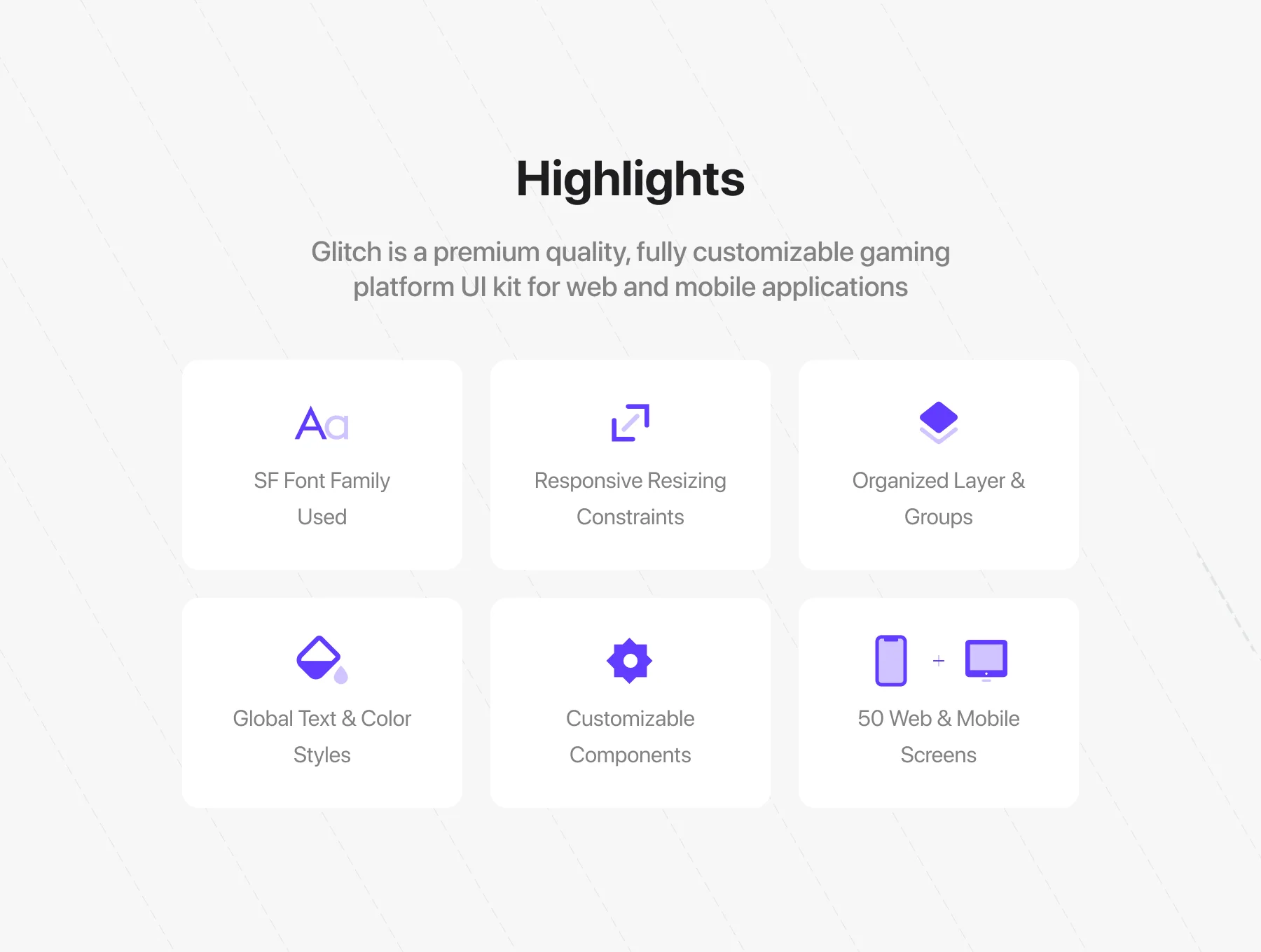Glitch Gaming Platform UI Kit 4