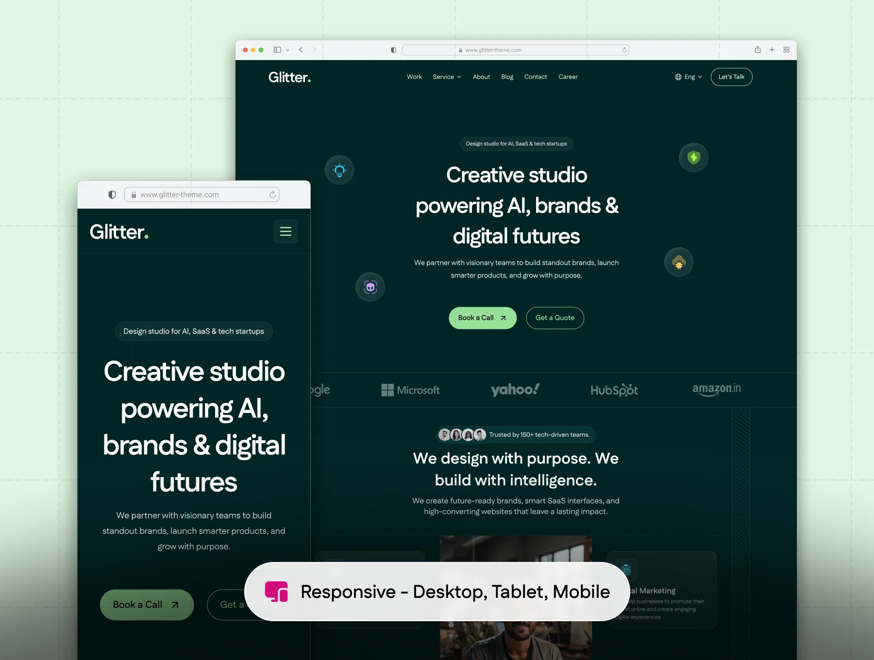 Glitter – Digital Agency Website UI Template 2