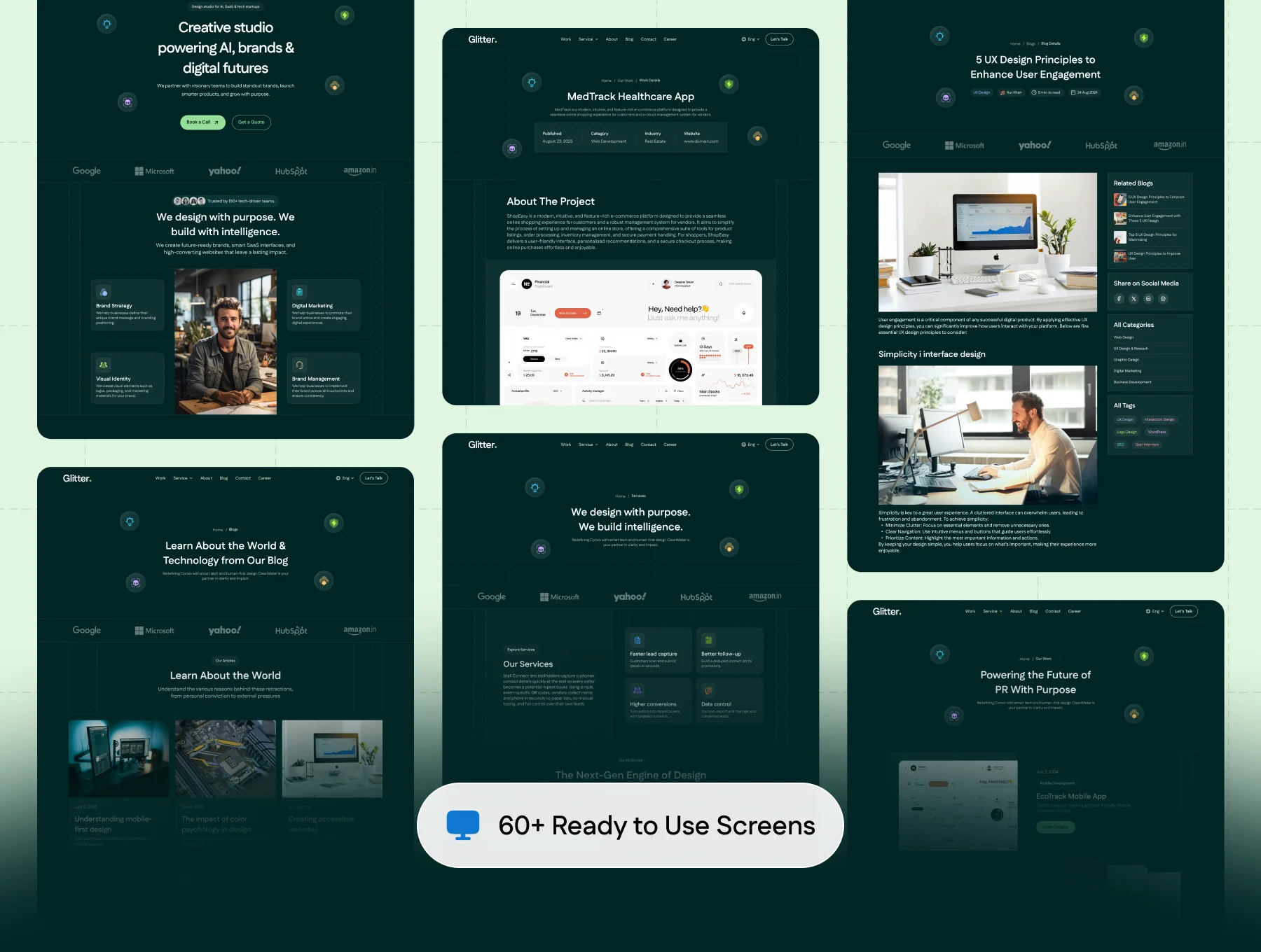 Glitter – Digital Agency Website UI Template 3