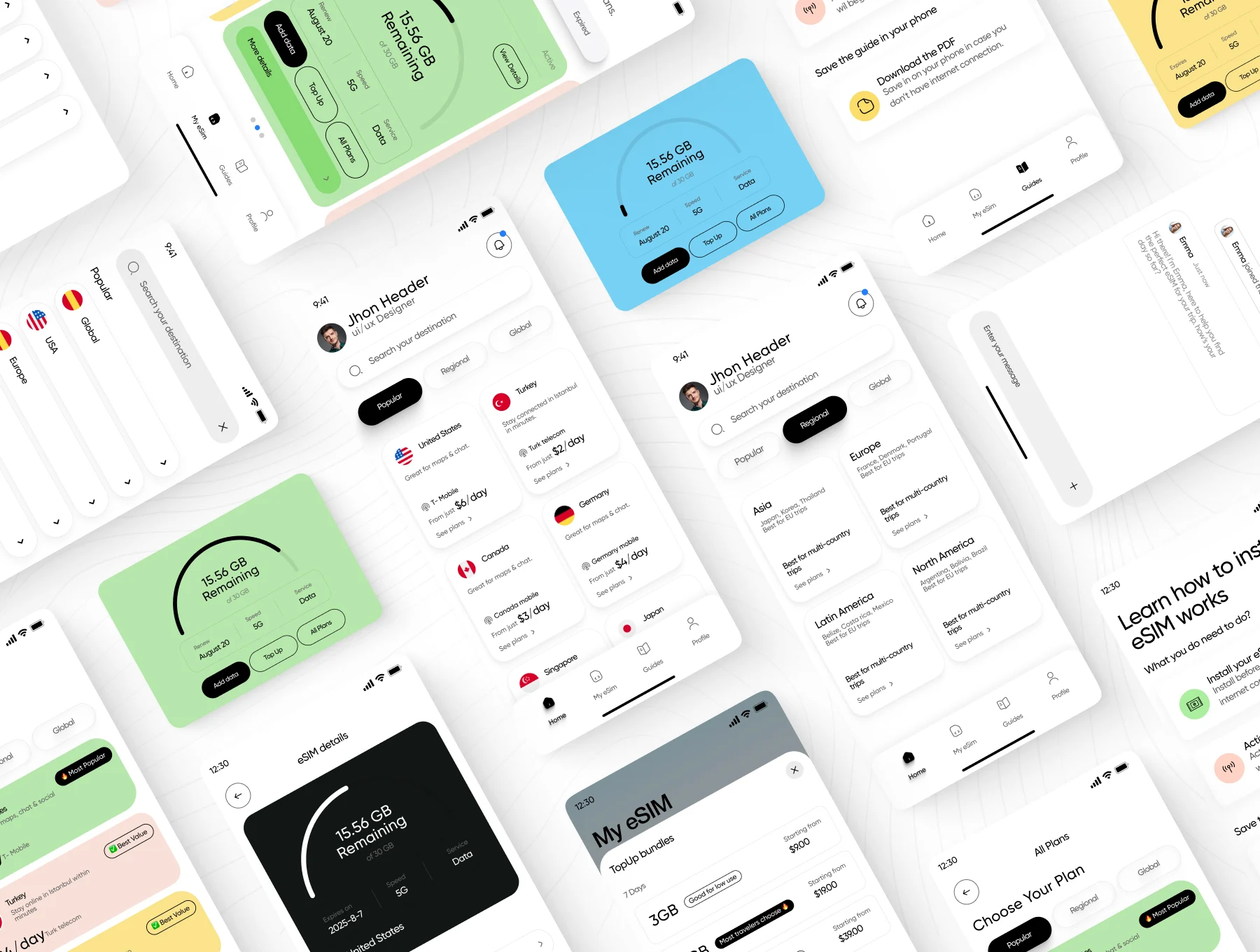 Global Esim App Product Ui Kit  + Dark 2
