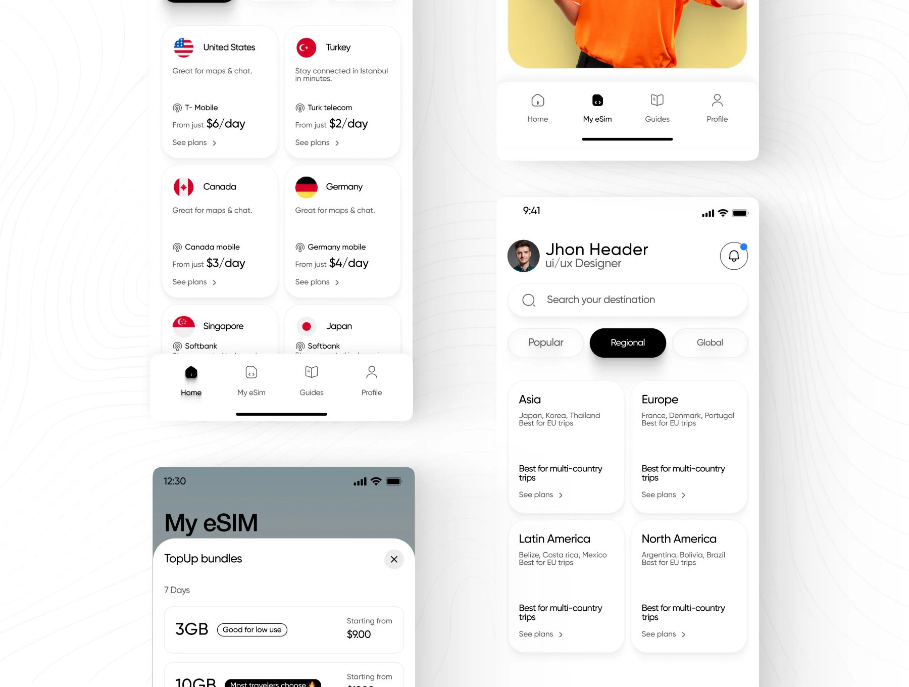 Global Esim App Product Ui Kit  + Dark 6