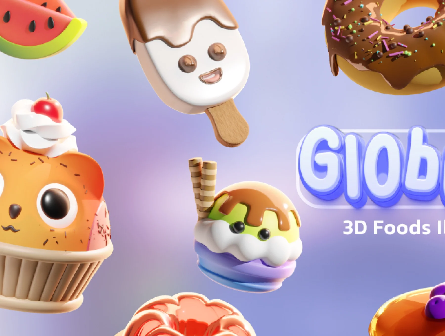 Globebite - 3D Foods Illustrations