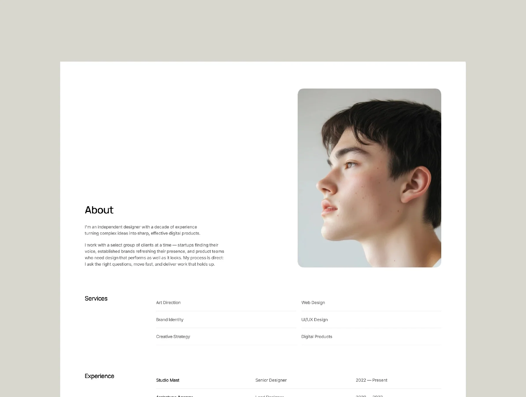Glover® - Portfolio template for creatives 3