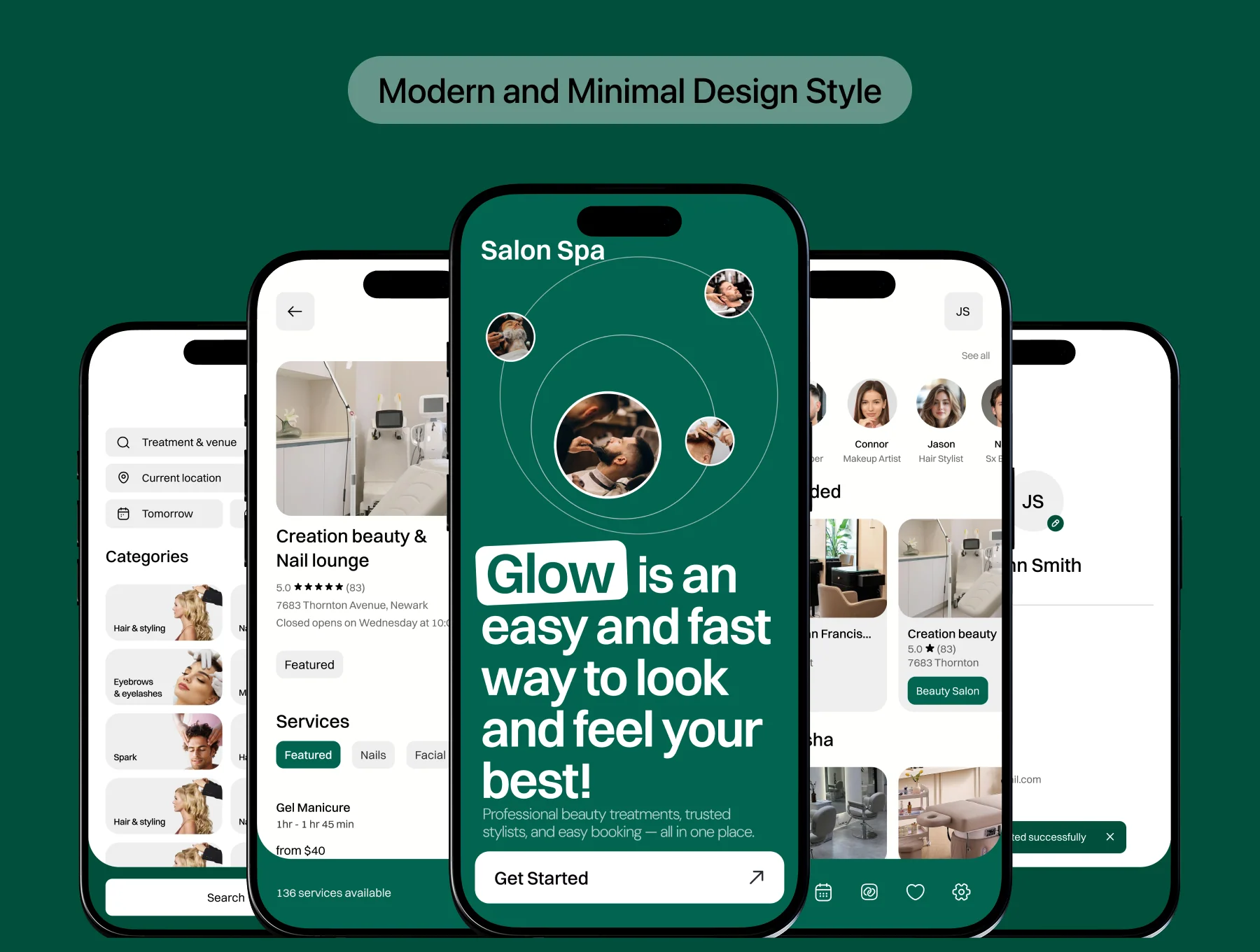 Glow – Salon & Spa Booking App UI Kit 3