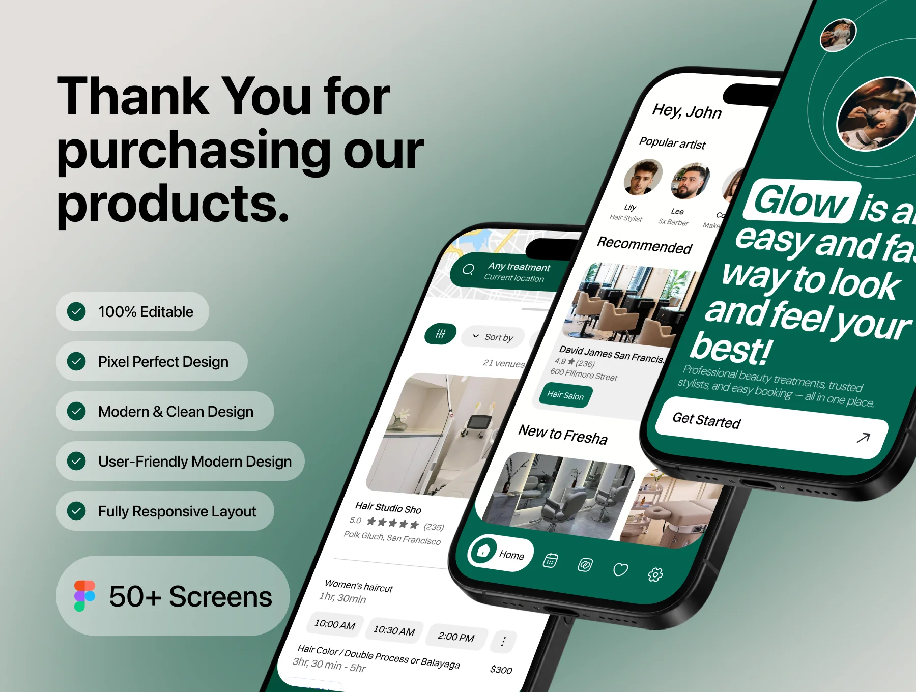 Glow – Salon & Spa Booking App UI Kit 6