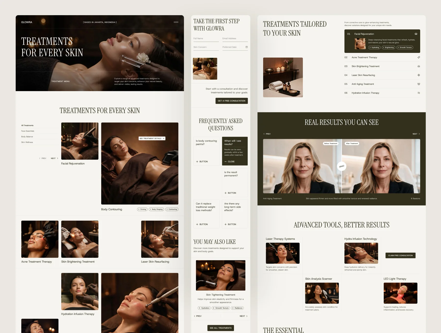 Glowra - Beauty Clinic Website UI Figma Template 3