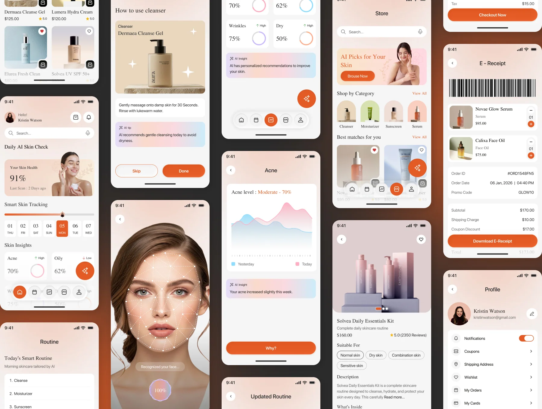 GlowSense – E-commerce AI Assistant Skincare App UI Kit 4