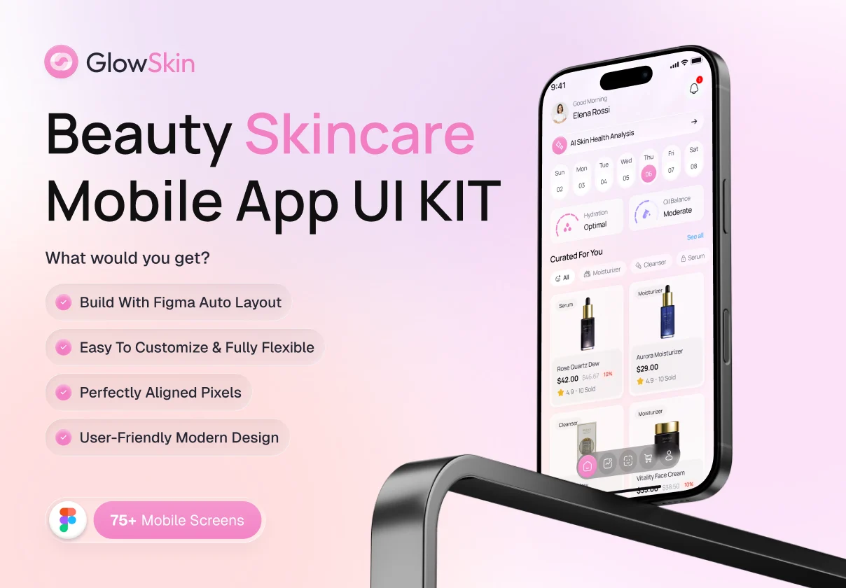 Glowskin - Beauty Skincare App UI KIT