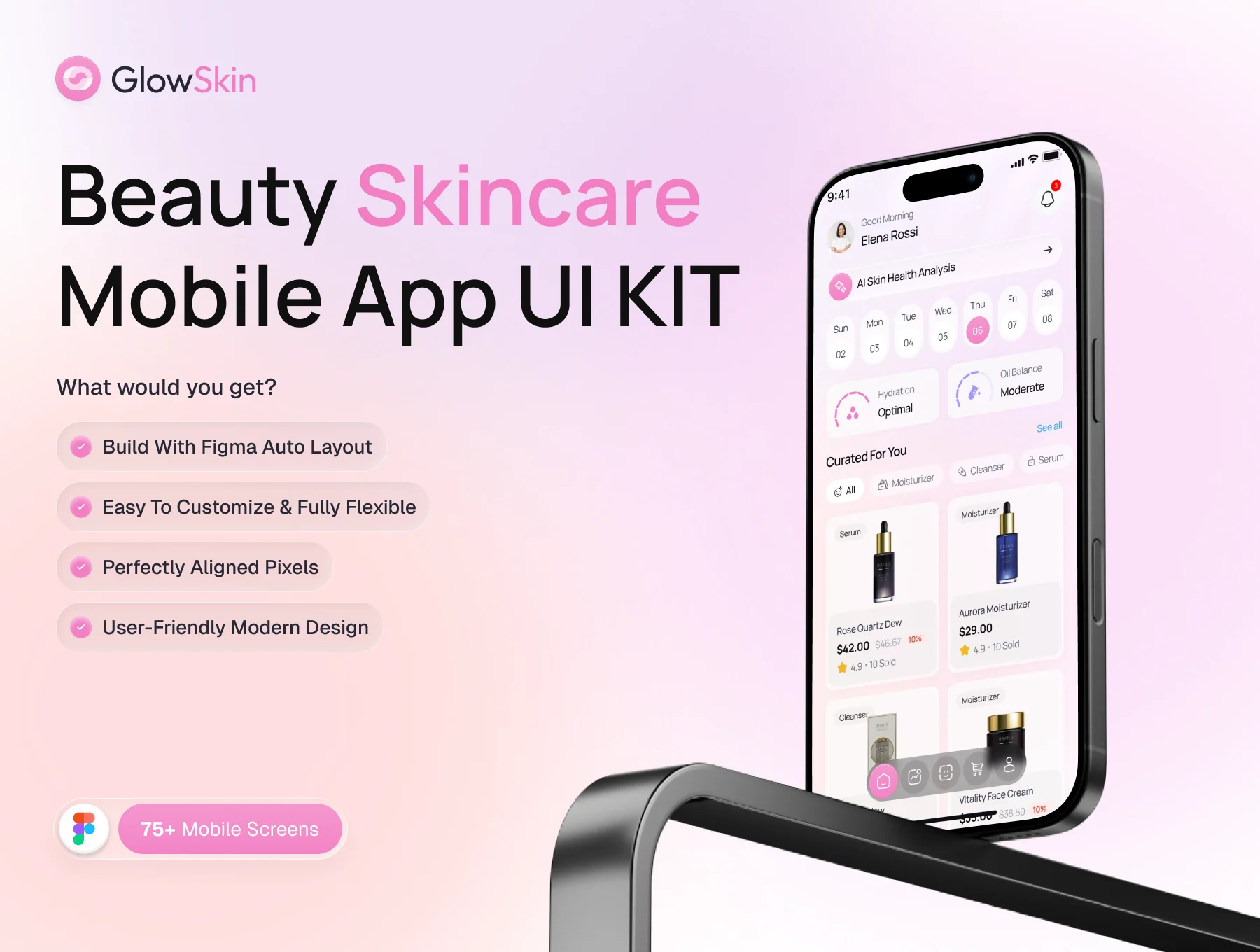 Glowskin - Beauty Skincare App UI KIT