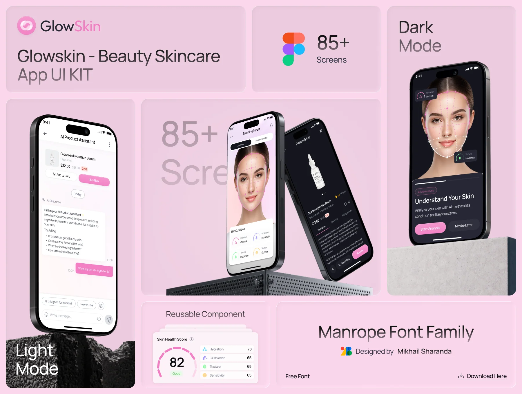 Glowskin - Beauty Skincare App UI KIT 2