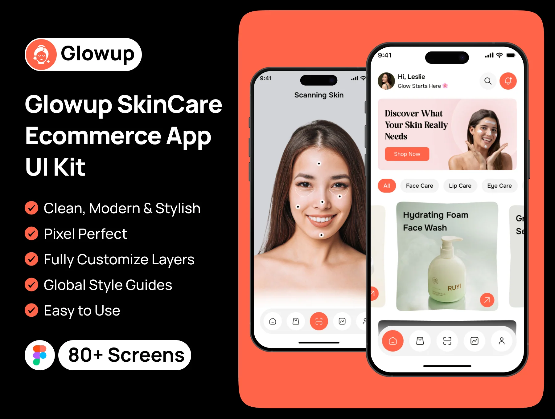 Glowup - SkinCare E-commerce Mobile App UI Kit