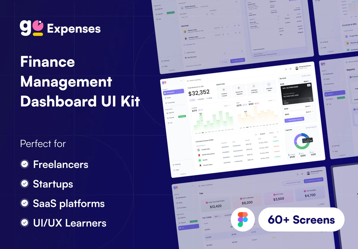 Go Expenses — Finance & Expense Management Dashboard UI Kit (SaaS, Fintech, Admin Panel)