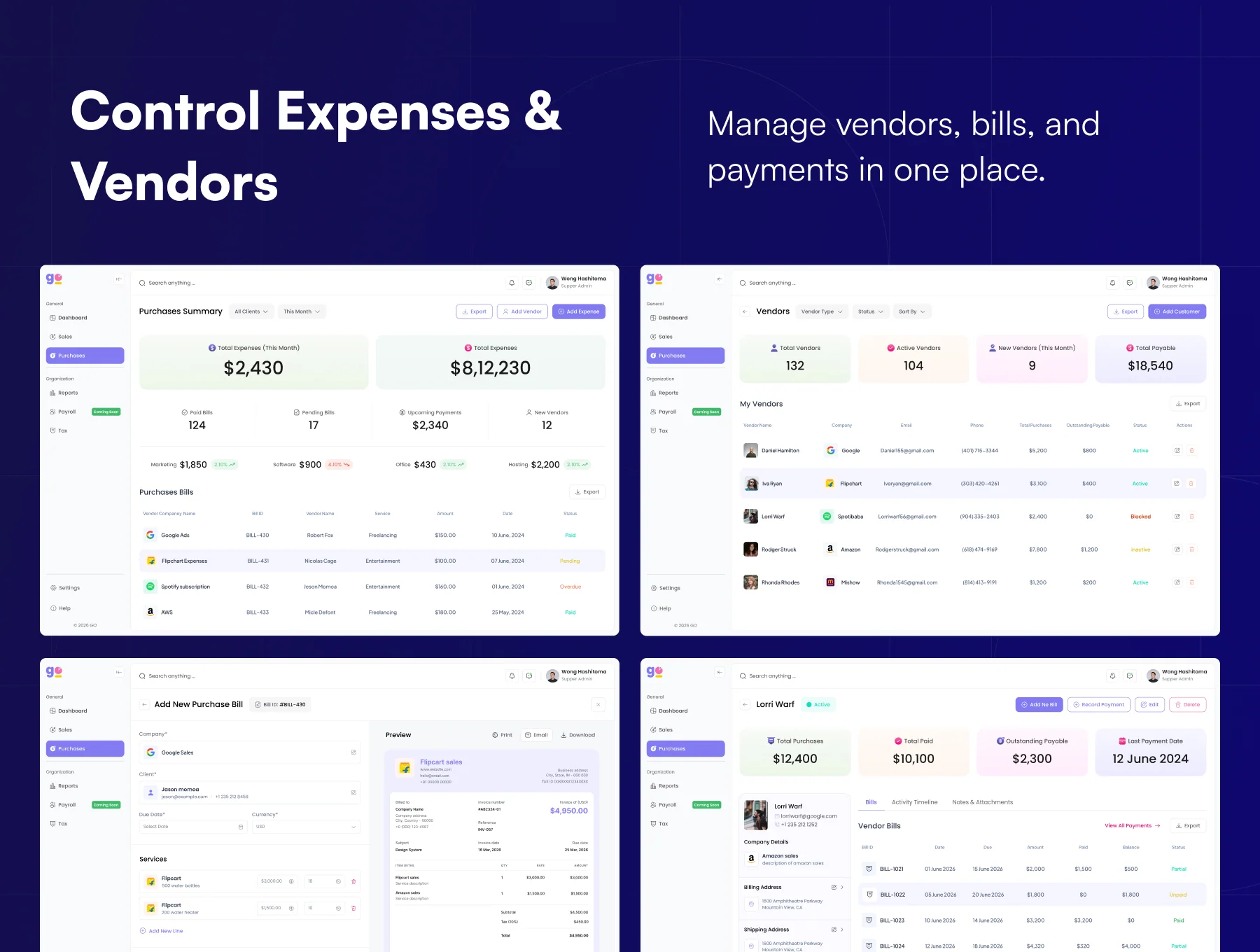 Go Expenses — Finance & Expense Management Dashboard UI Kit (SaaS, Fintech, Admin Panel) 5