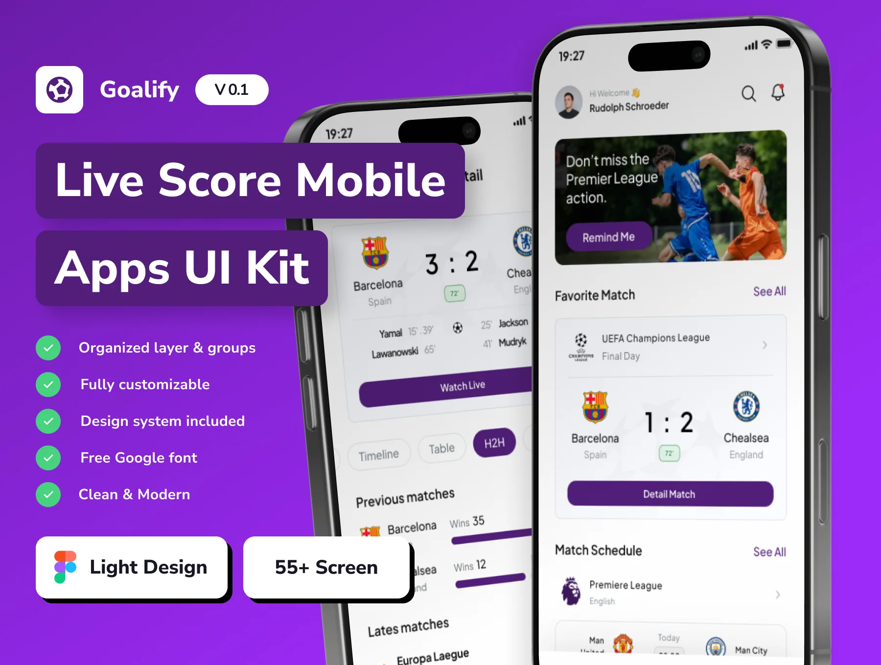 Goalify - Live Score Mobile App UI Kit