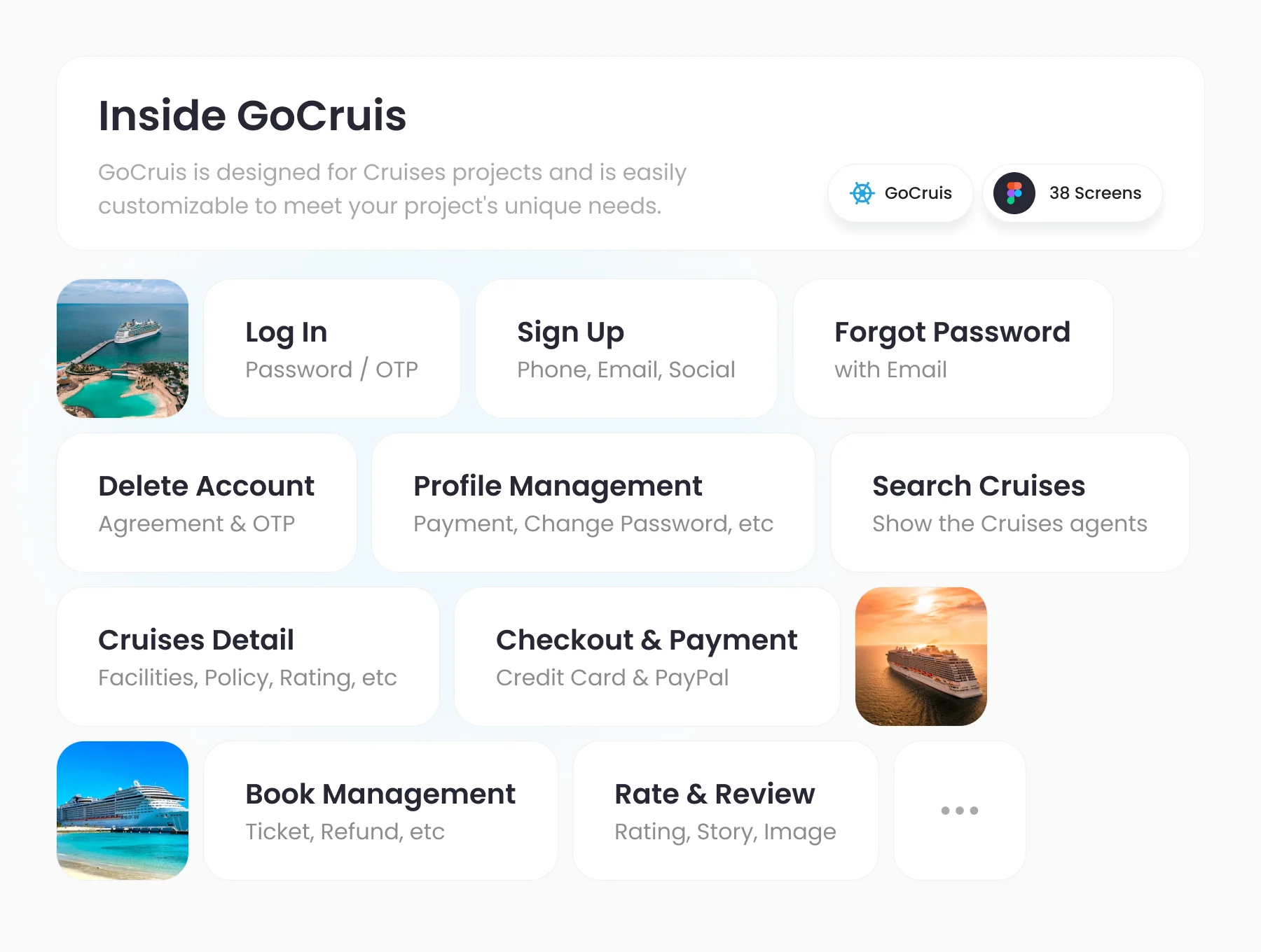 GoCruis - Cruises Ticket Booking App UI Kit 5