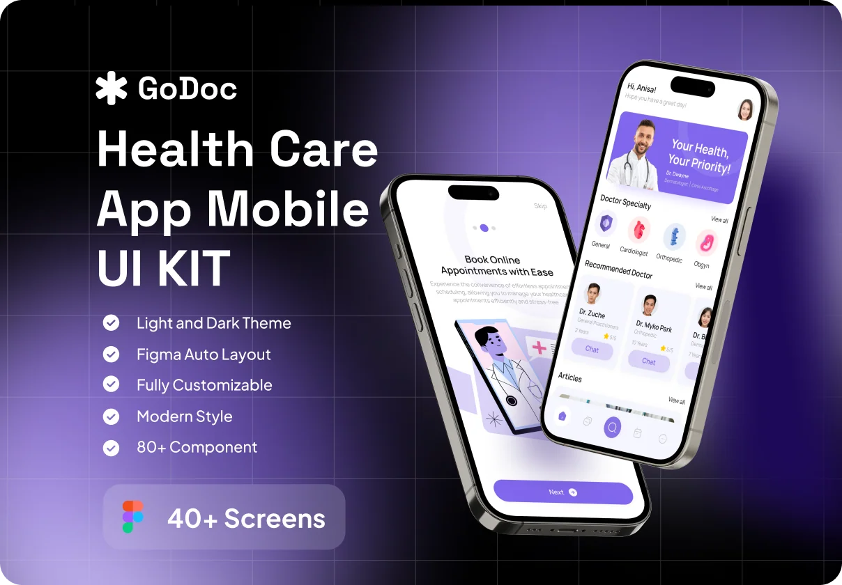 GoDoc - Health Care App Mobile UI KIT