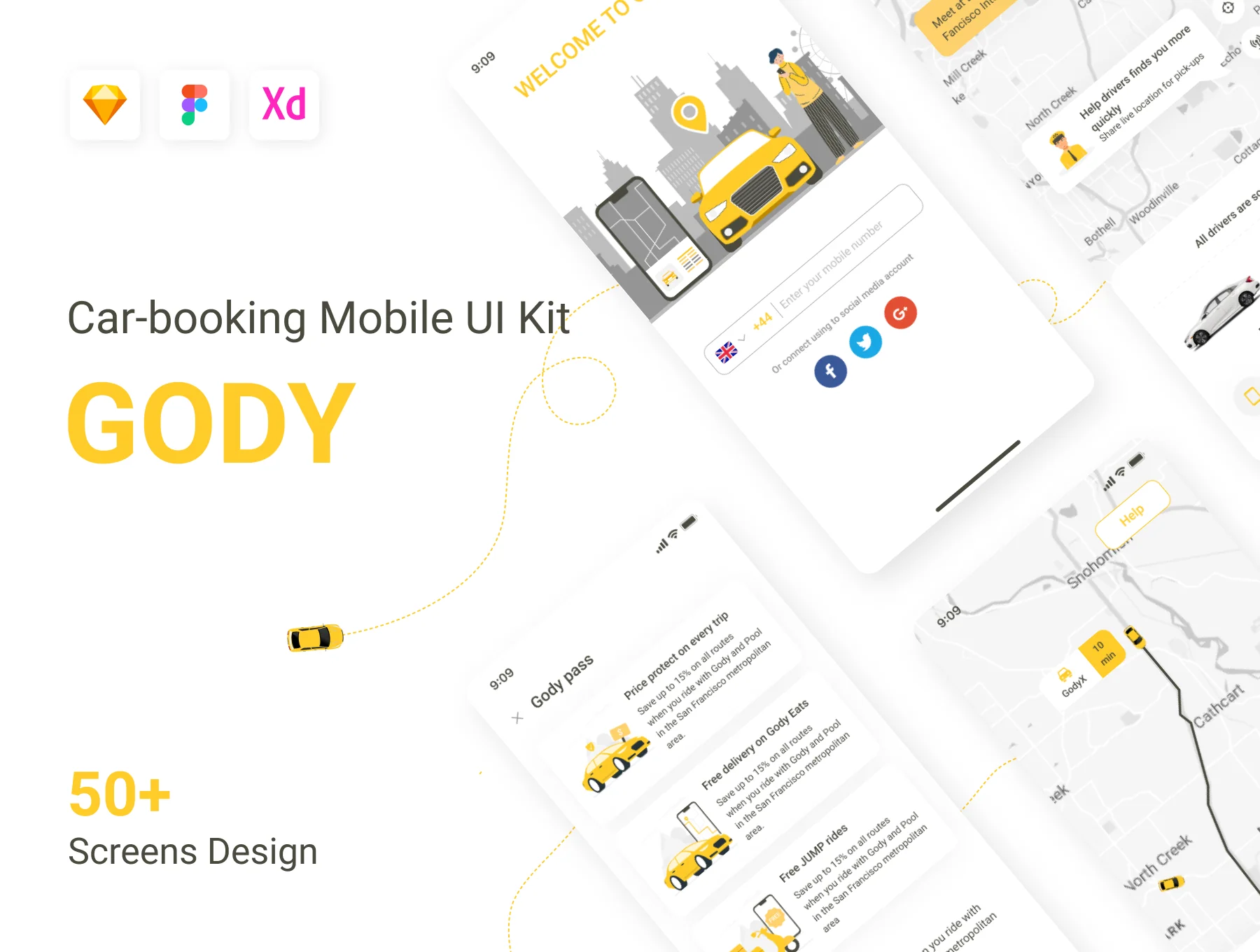 GODY - Car Booking Mobie App UI KIT