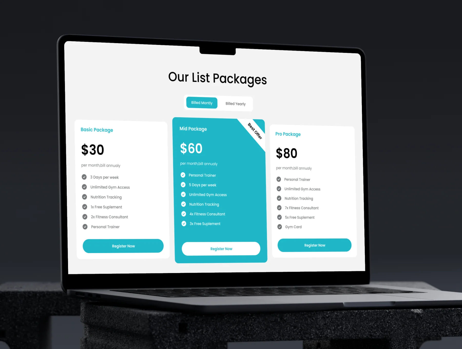 GoFit - Fitness Website UI Kit 4