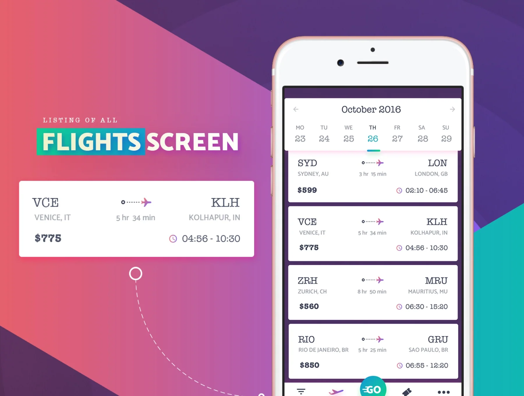 GoFlight Mobile App - UI kit 4