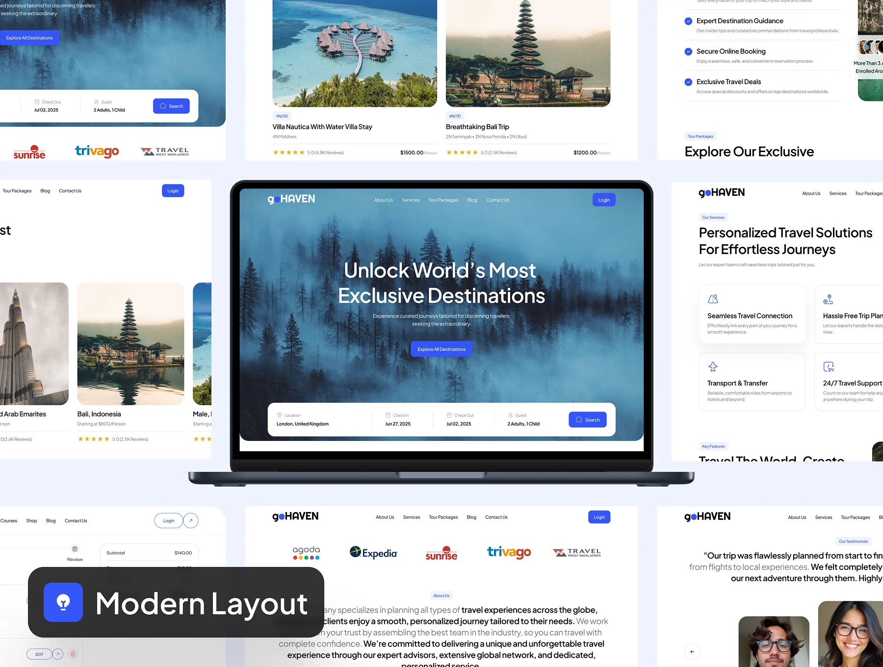 goHAVEN - Travel Agency Website UI Kit 3