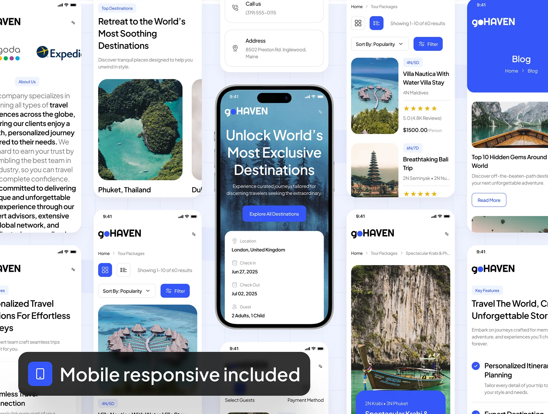 goHAVEN - Travel Agency Website UI Kit 7