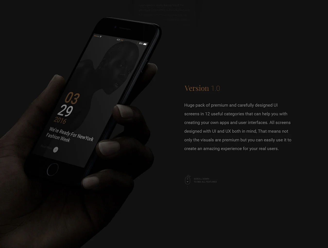 Gold & Coal iOS UI Kit 2