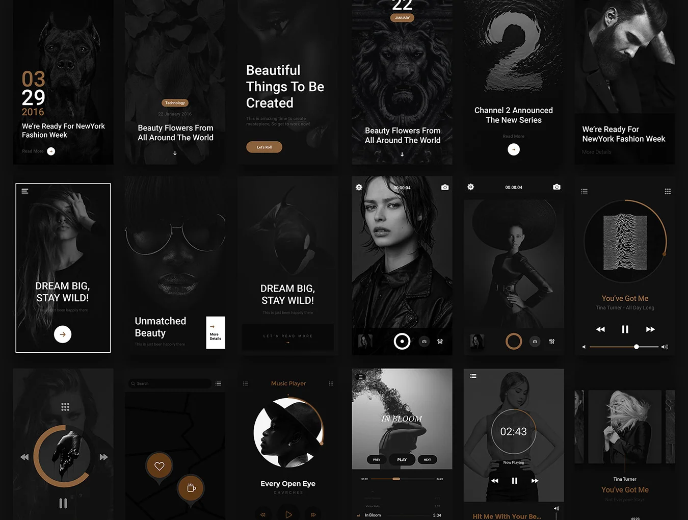 Gold & Coal iOS UI Kit 4