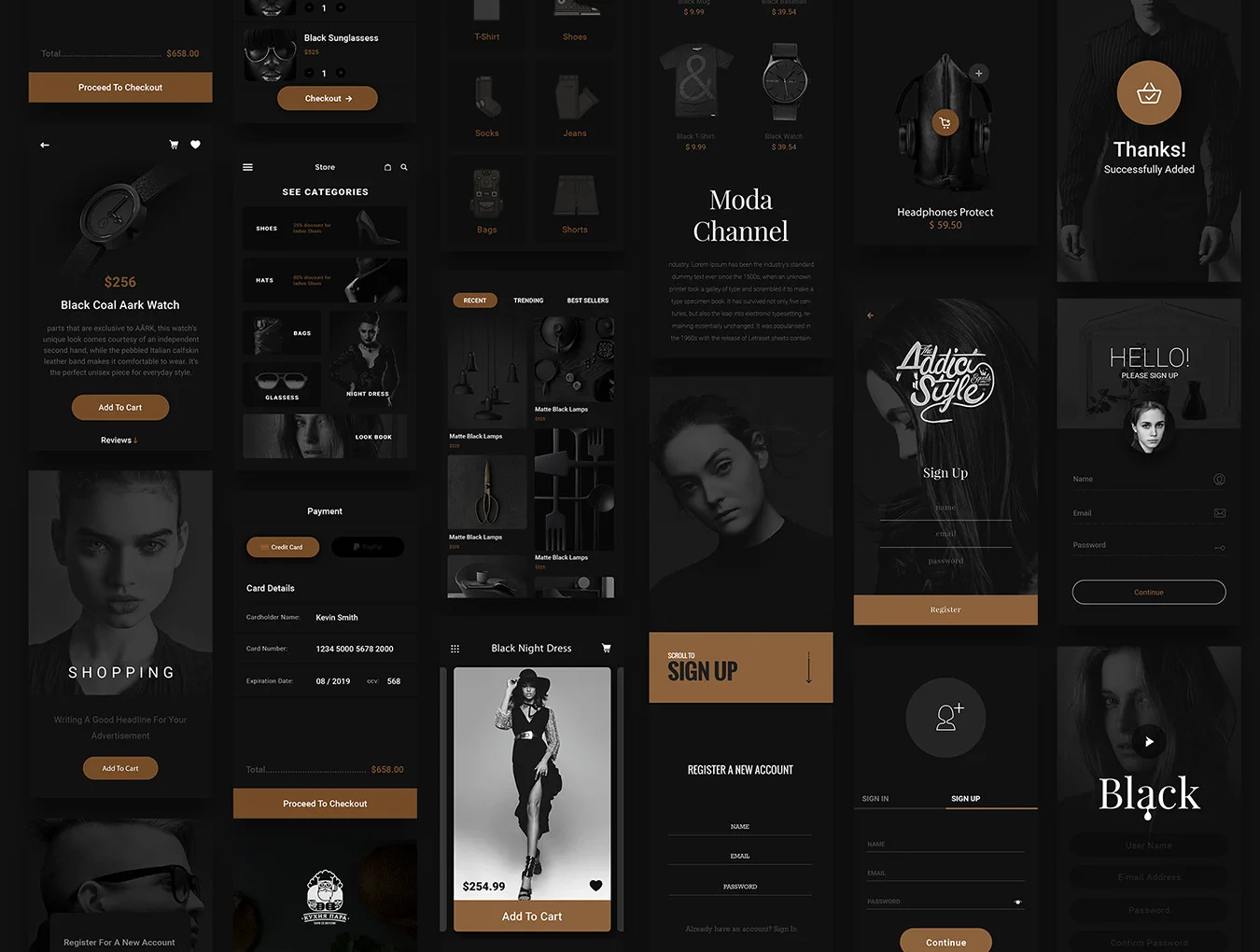 Gold & Coal iOS UI Kit 5