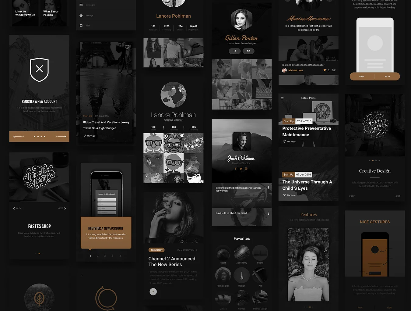 Gold & Coal iOS UI Kit 6
