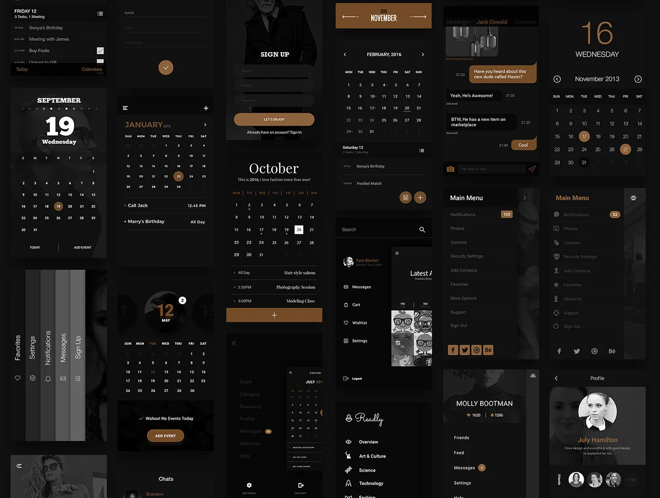 Gold & Coal iOS UI Kit 7