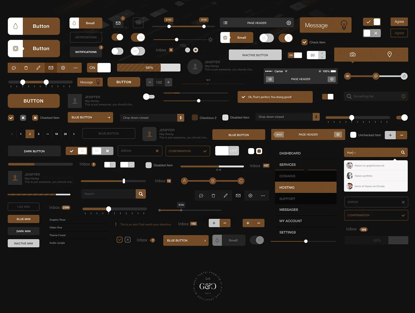Gold & Coal iOS UI Kit 8