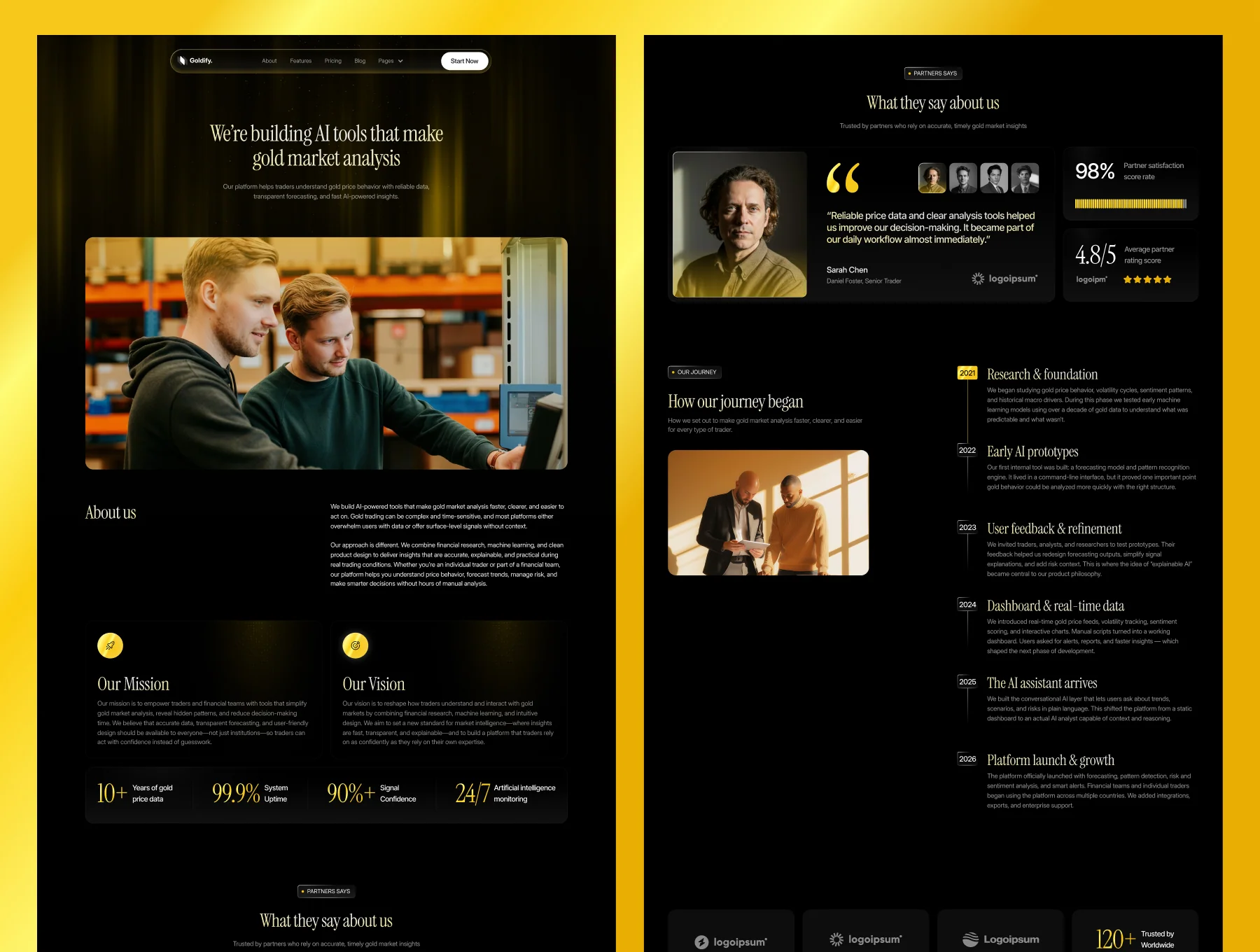 Gold Trading SaaS Website 3