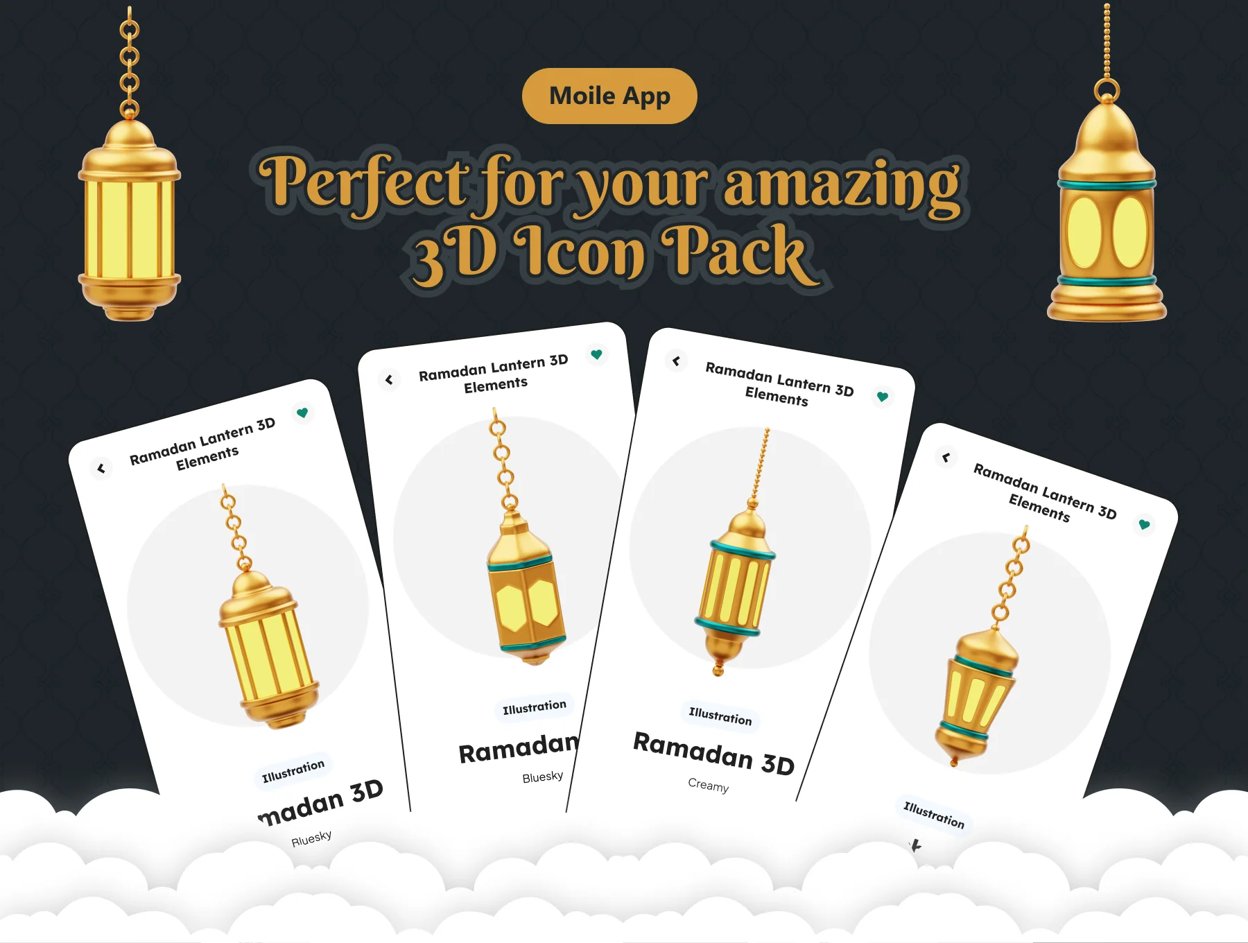 Golden Ramadan Lantern Ornament Decoration 4
