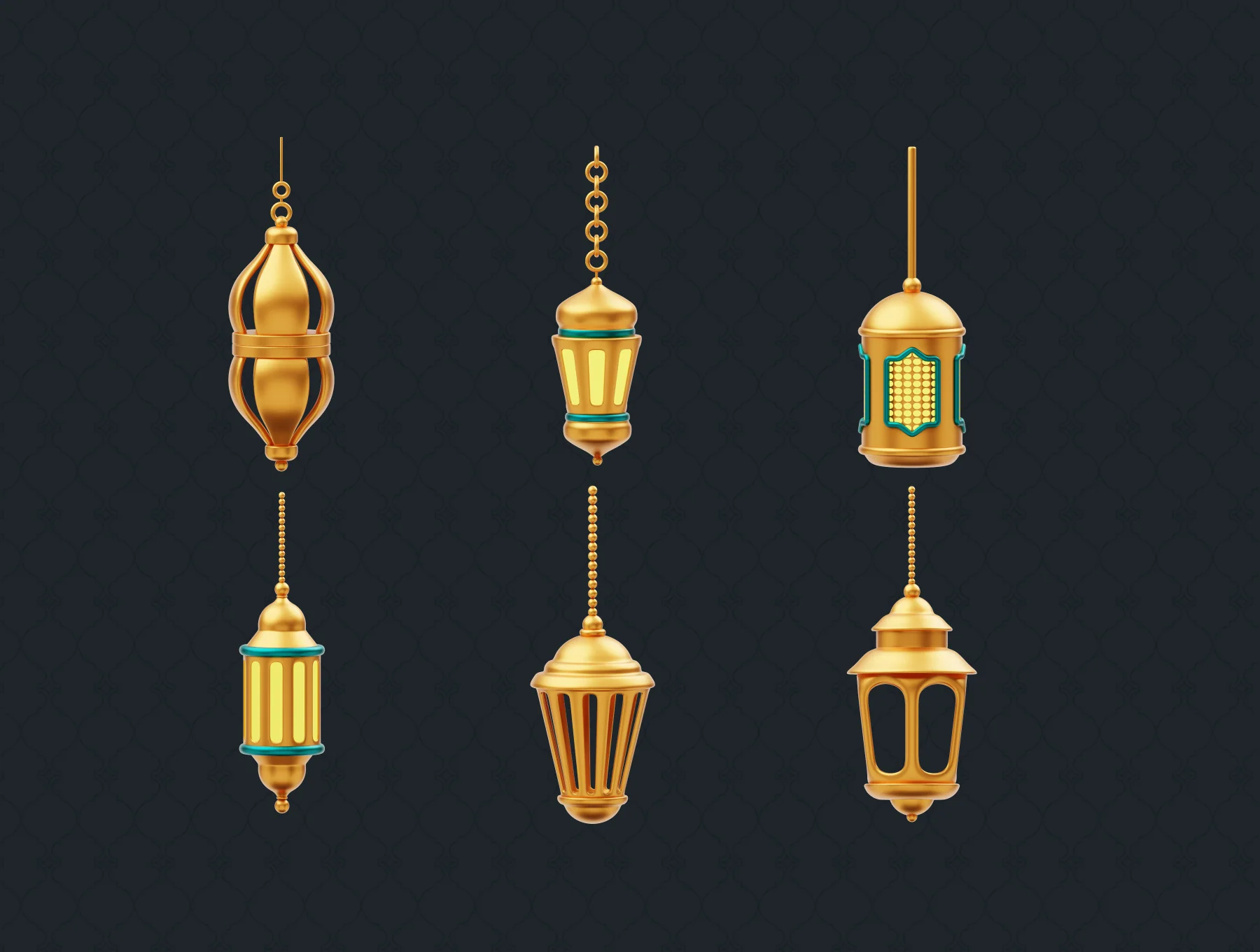 Golden Ramadan Lantern Ornament Decoration 5
