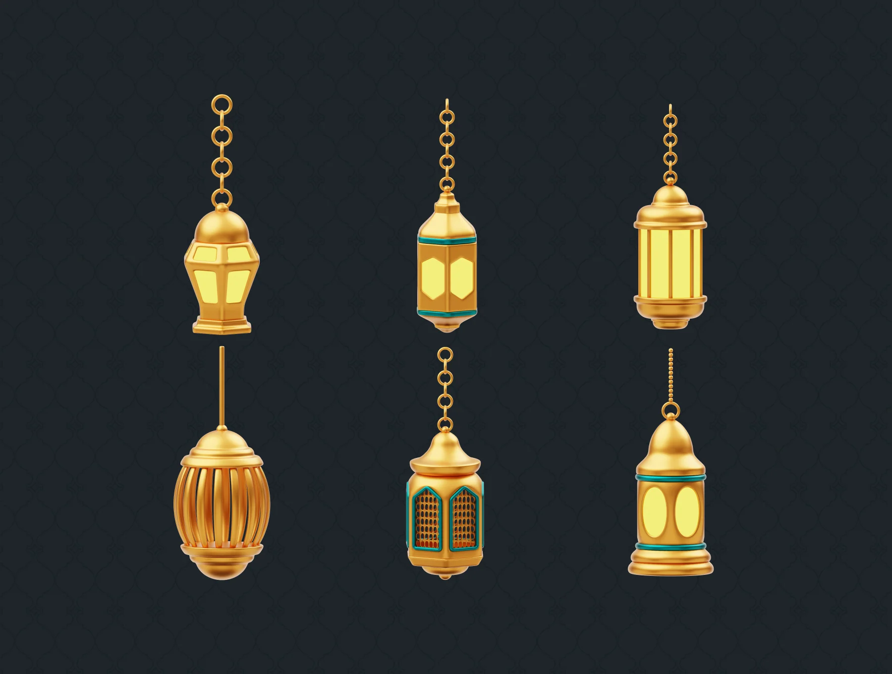 Golden Ramadan Lantern Ornament Decoration 6