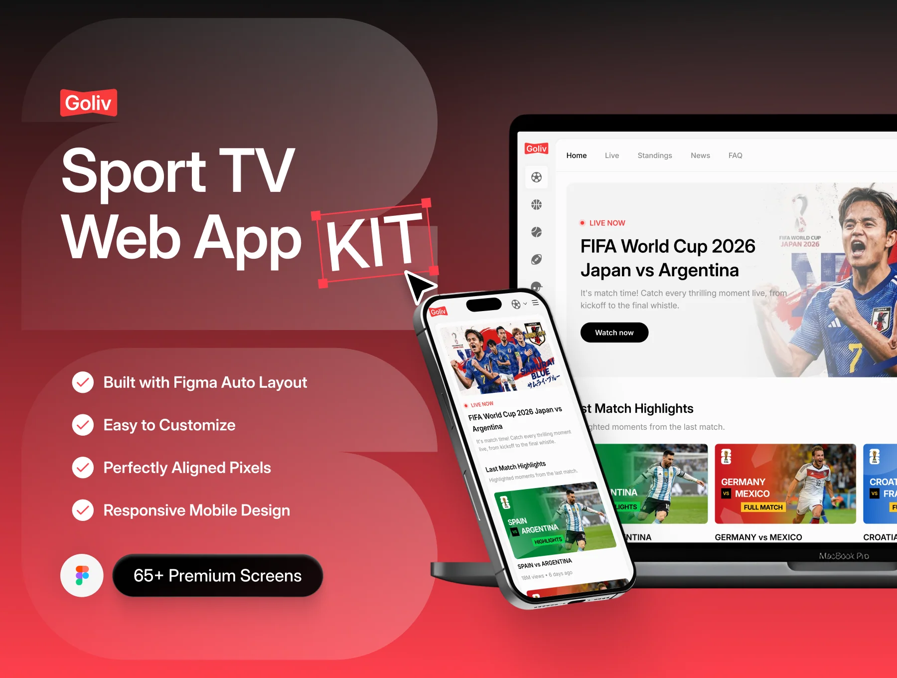 Goliv - Sport TV Web App Kit