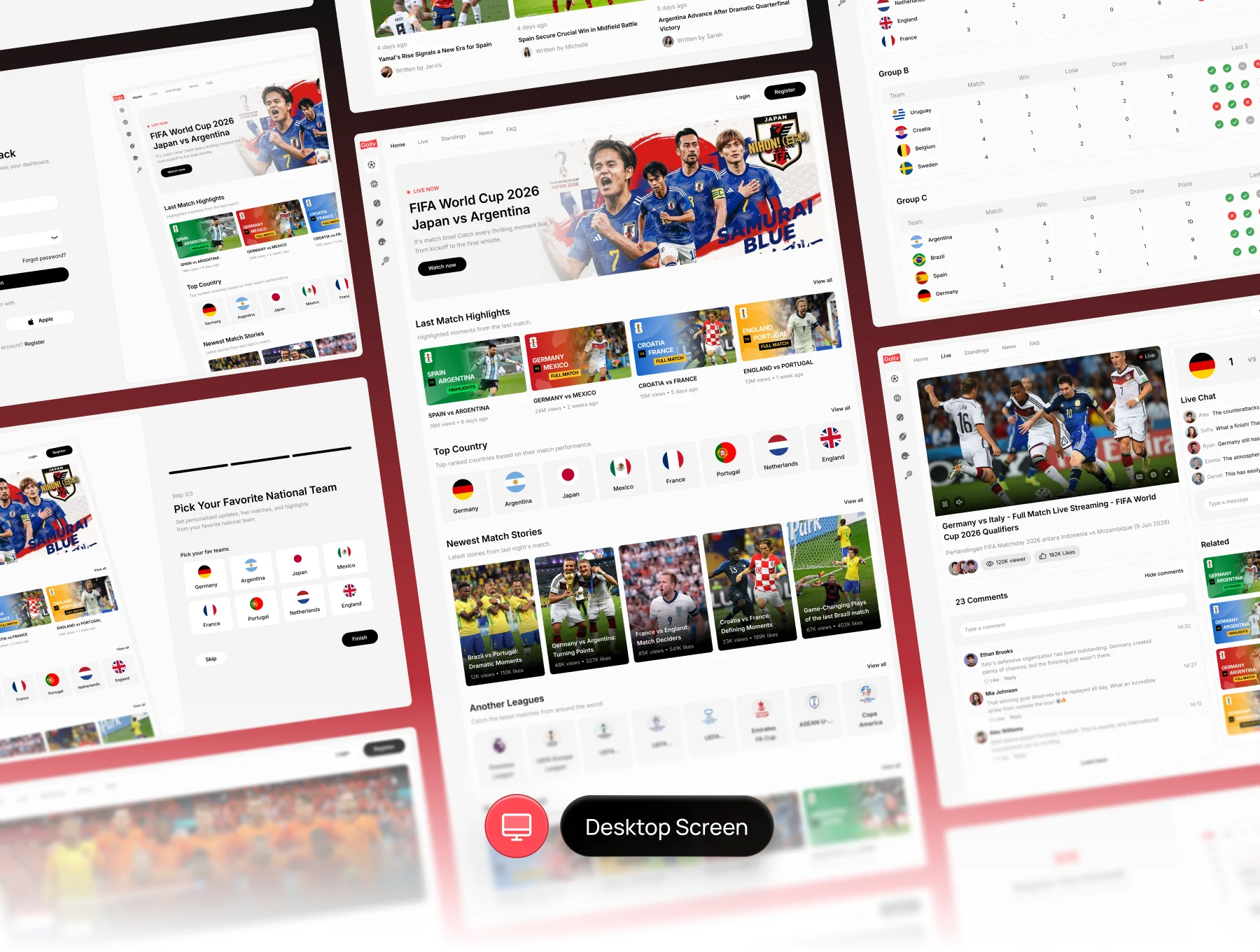 Goliv - Sport TV Web App Kit 3