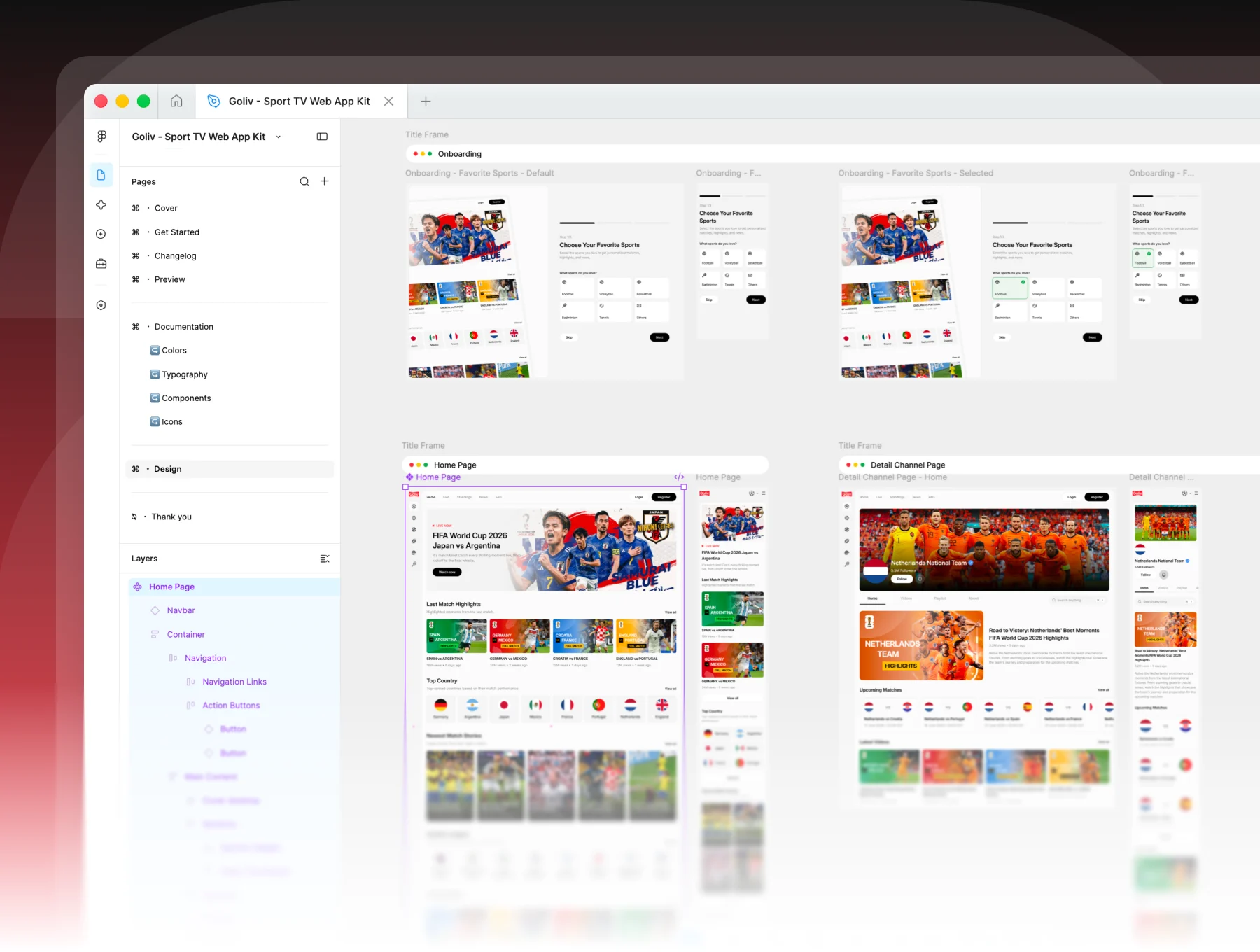 Goliv - Sport TV Web App Kit 5