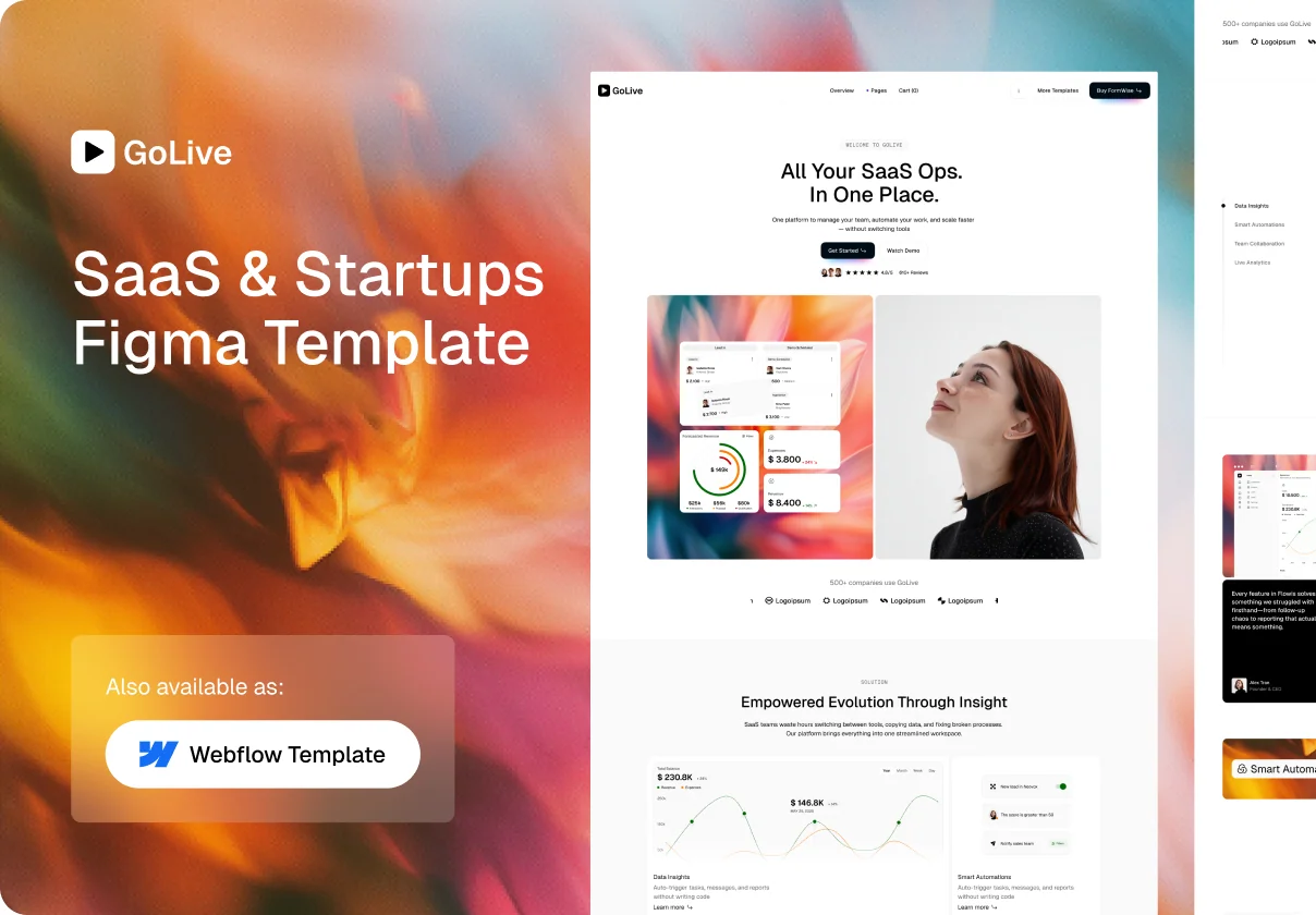 GoLive - SaaS & Startups Figma Template