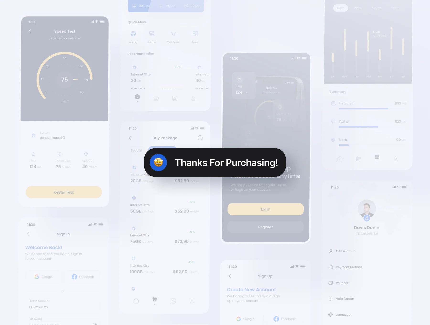GoNet - Internet Provider App UI Kit 6