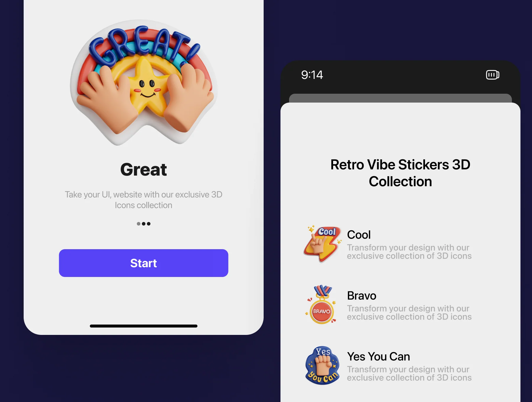 Good Vibe Stickers 3D Icon Set 3