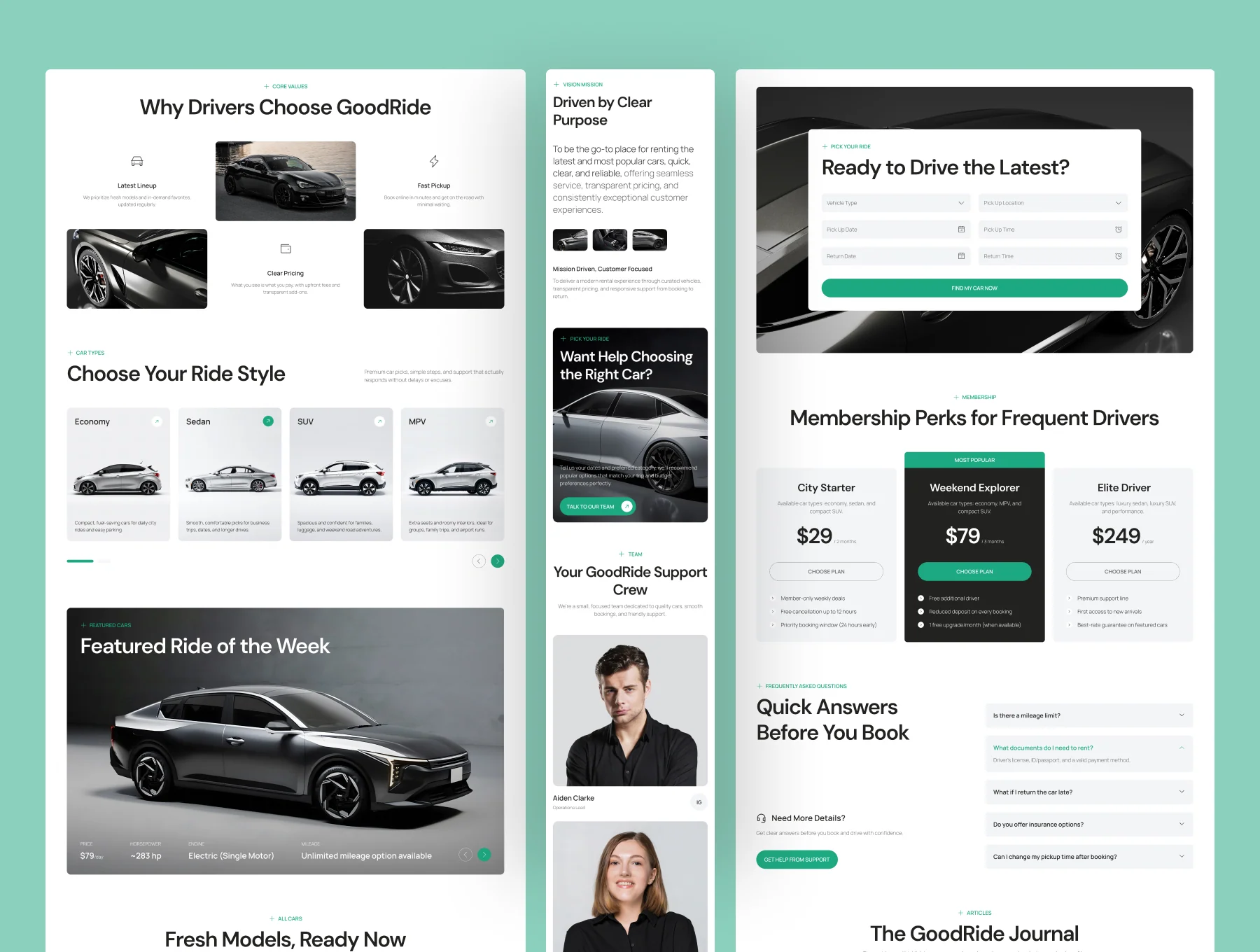 GoodRide - Car Rental Website UI Figma Template 2