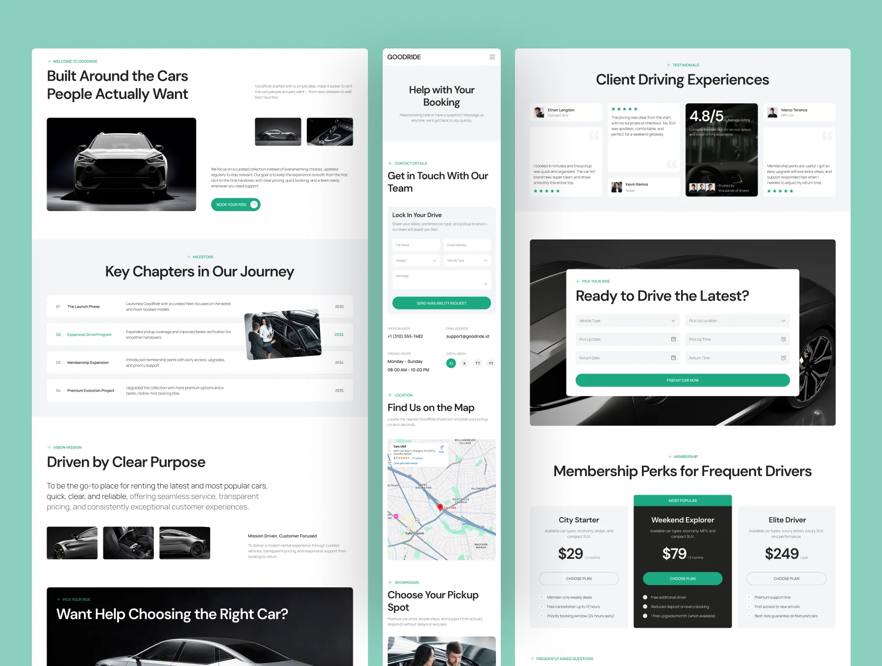 GoodRide - Car Rental Website UI Figma Template 3