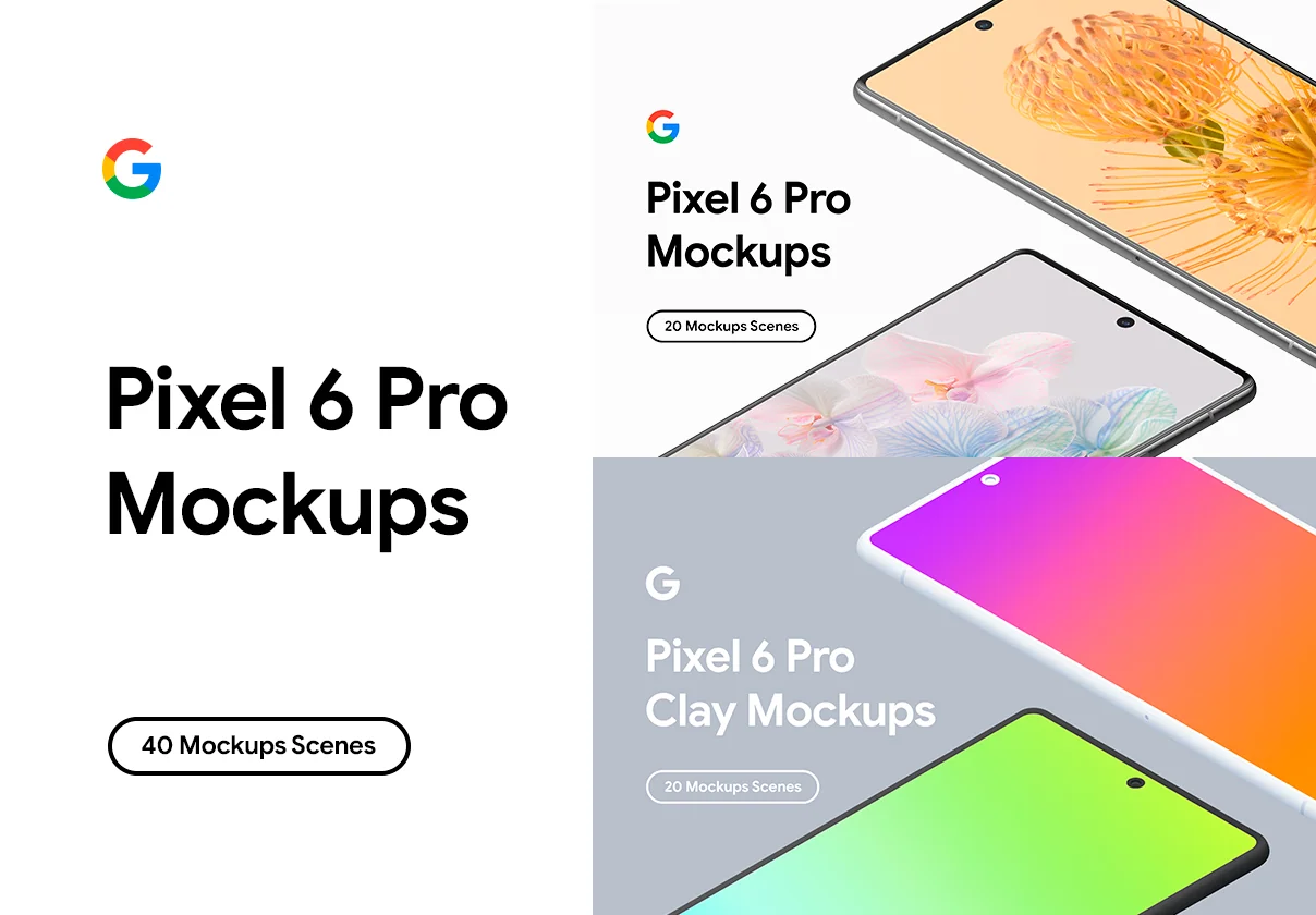 Google Pixel 6 Pro - 40 Mockups