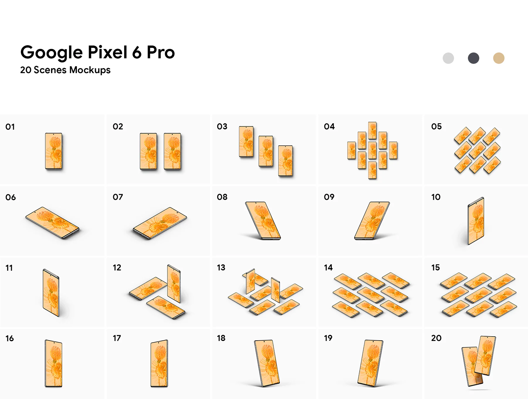 Google Pixel 6 Pro - 40 Mockups 3