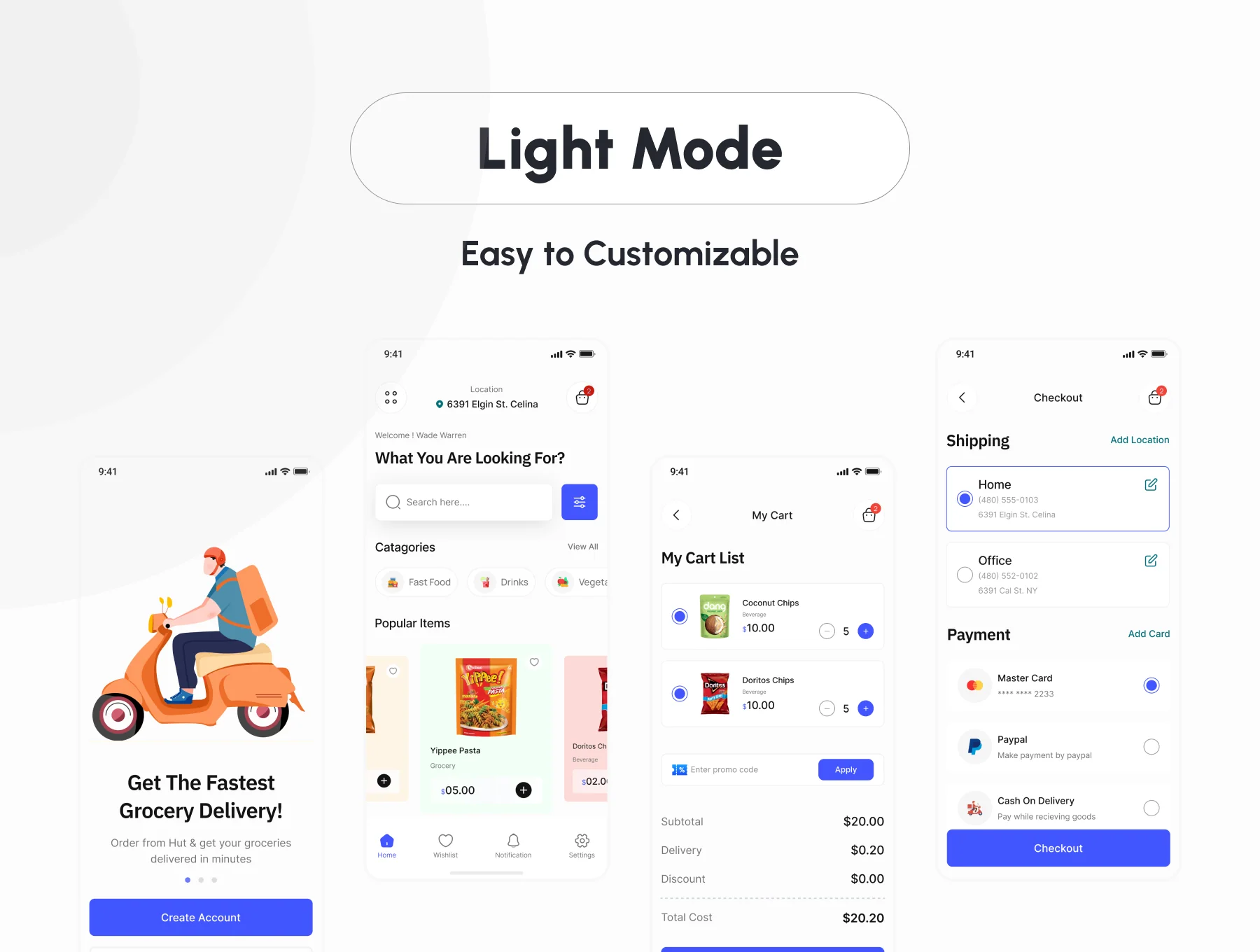 Gorcery Hut - Grocery Store App UI Kit
