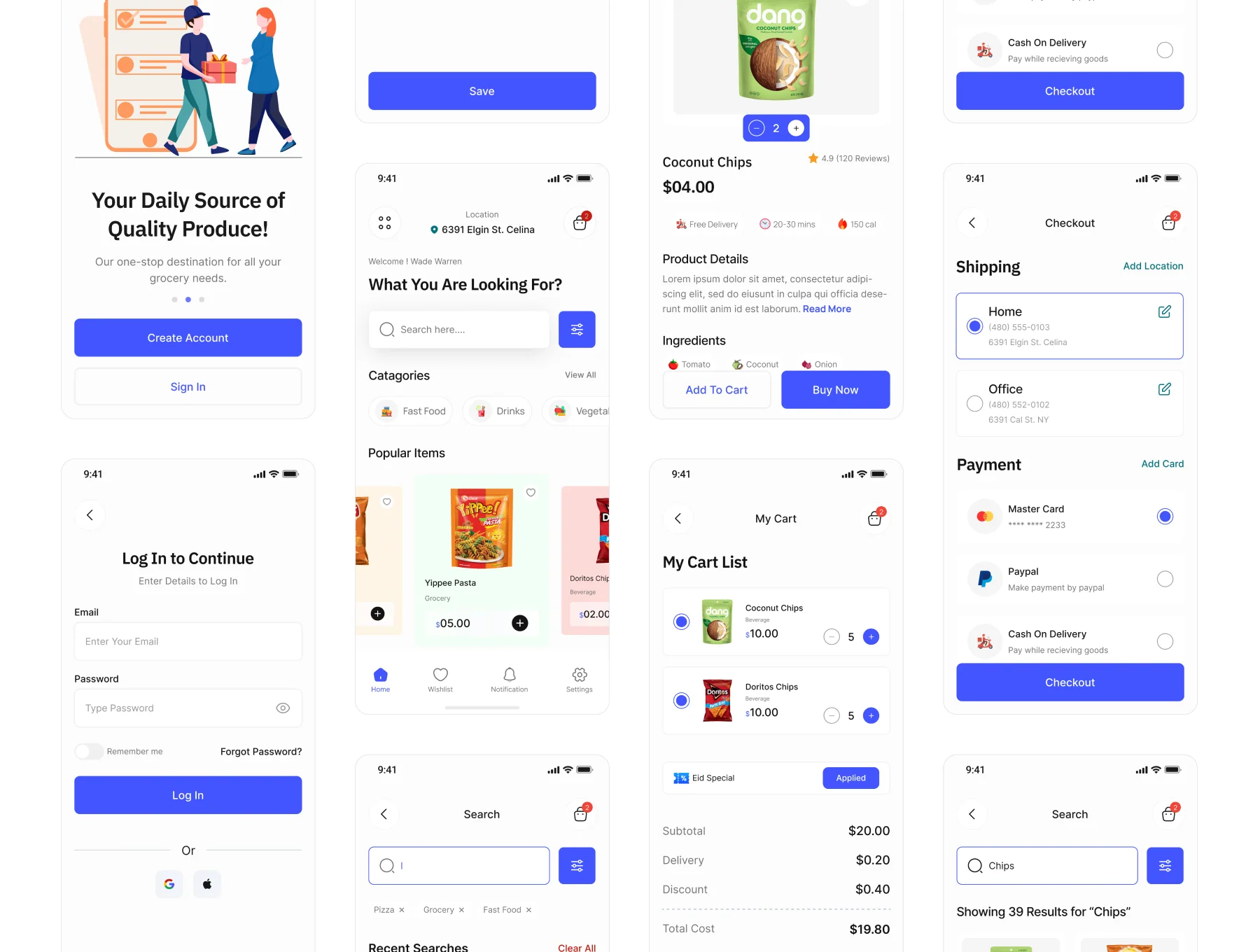 Gorcery Hut - Grocery Store App UI Kit 3